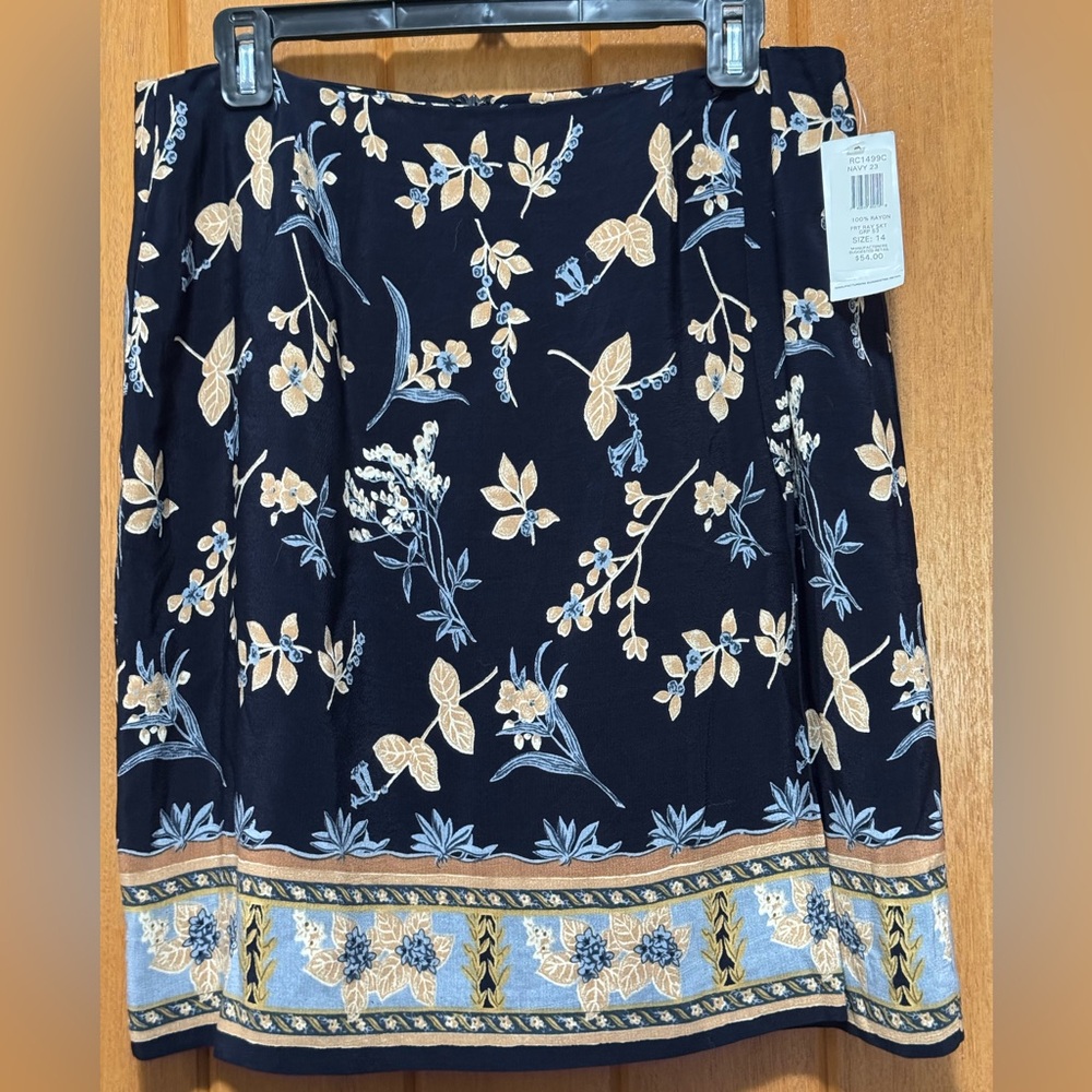 Rafaella Blue and White A-Line Mini Skirt Casual waist 16 New with Tags size 14